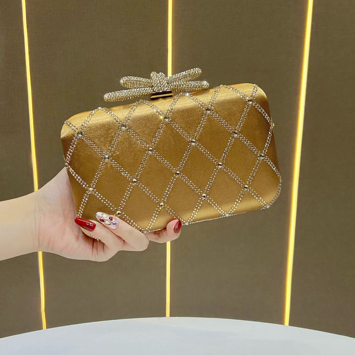 Decorative Rhinestone-Studded Evening Clutch