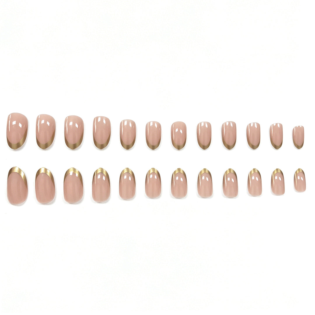 Elegant Metallic French Tip Nail Enhancements Kalsten