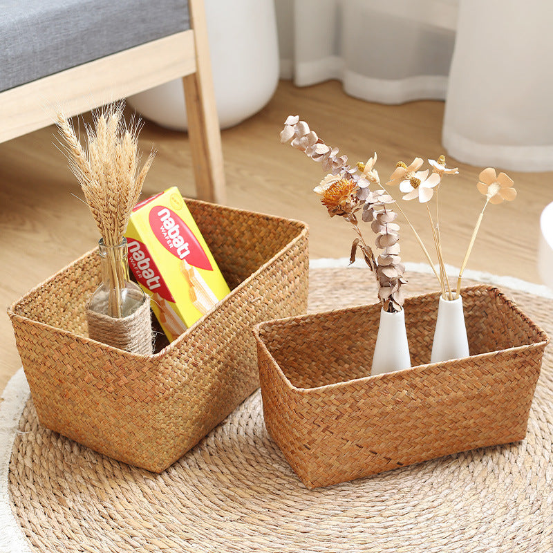 Rectangular Handwoven Storage Basket Kalsten