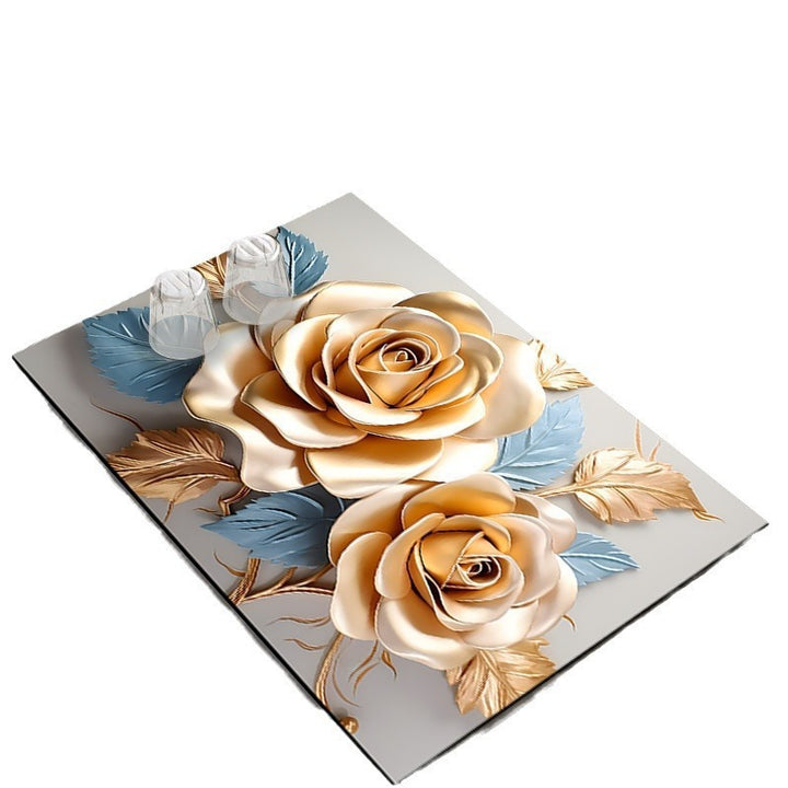 Elegant Floral Design Kitchen Mat