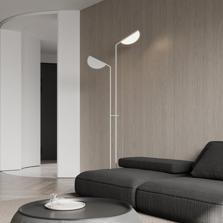 Modern Adjustable Floor Lamp with Dual Shades