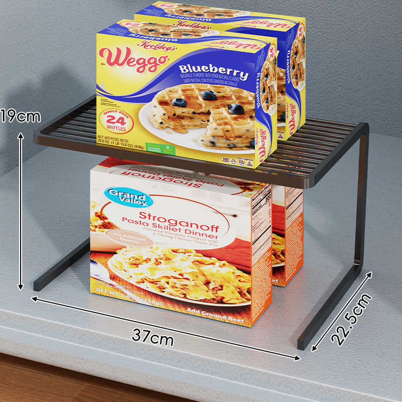 Compact Three Tier Slatted Metal Countertop Pantry Organizer