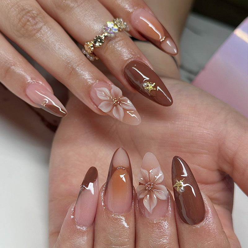 Floral Design Artistic Press-On Nails Kalsten