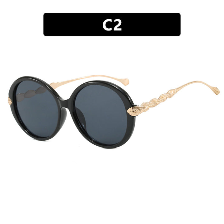 Ladies large round sunglasses with decorative metal accents Kalsten