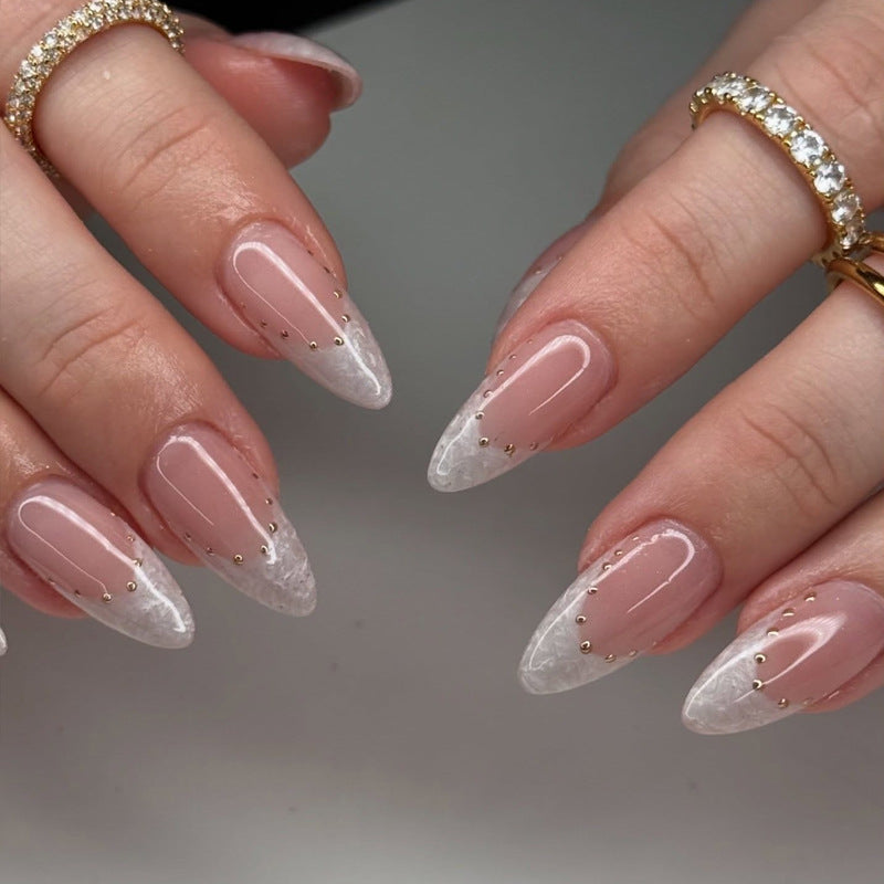 Elegant Stiletto Press-On Nails with Gold Accents Kalsten