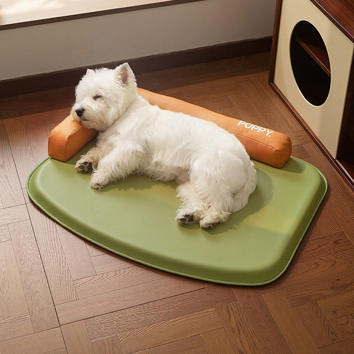 Unisex nan orthopedic dog mat with memory foam and raised head cushion edge Kalsten