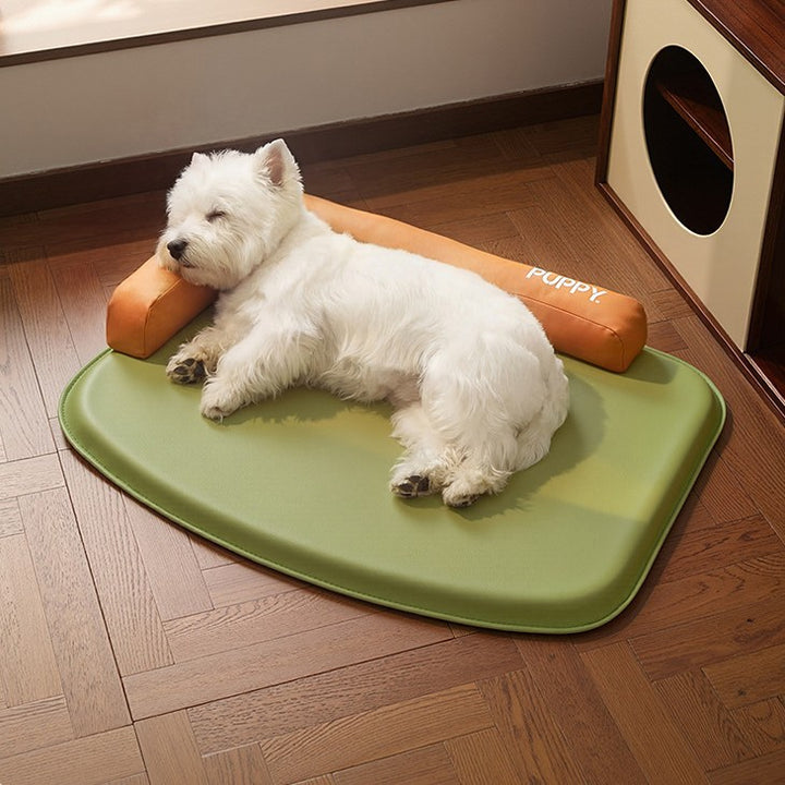 Unisex nan orthopedic dog mat with memory foam and raised head cushion edge Kalsten