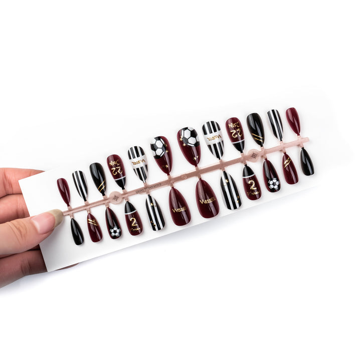 Soccer-Themed Press-On Nail Art Set