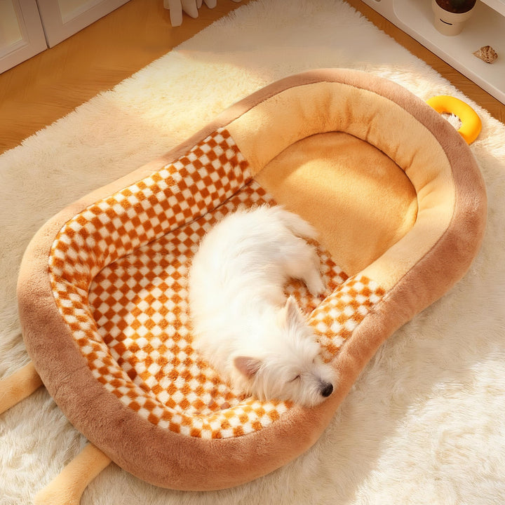 Cozy Checkered Dog Bed