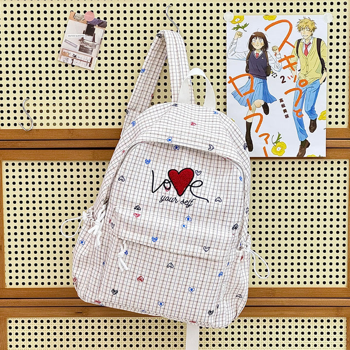 Embroidered Heart-Themed Casual Backpack Kalsten