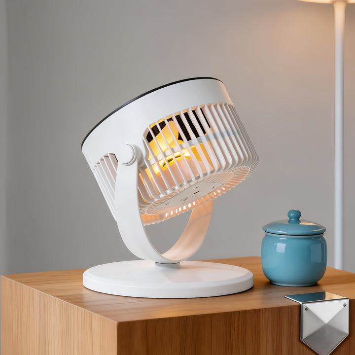 Women portable USB table fan with integrated LED lighting Kalsten