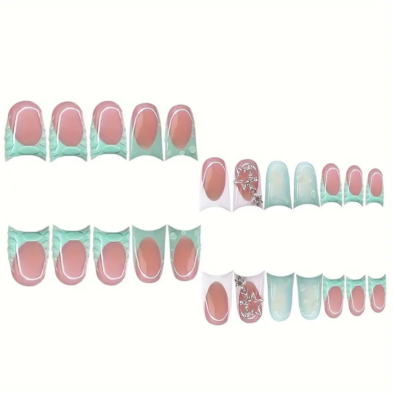 Artistic Press-On Nail Set with Unique Designs Kalsten