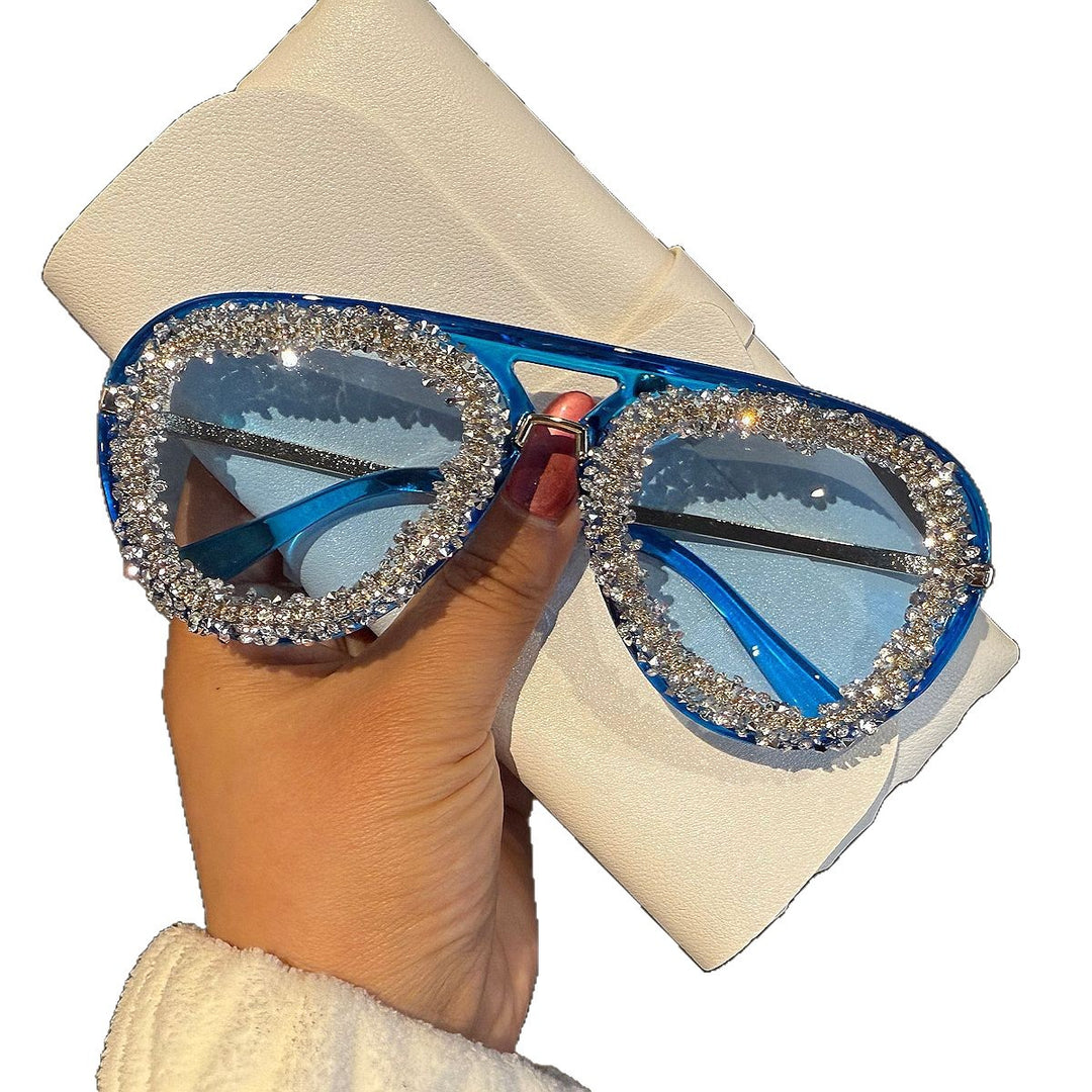 Women's extravagant heart-shaped sunglasses with sparkling rhinestone frame Kalsten