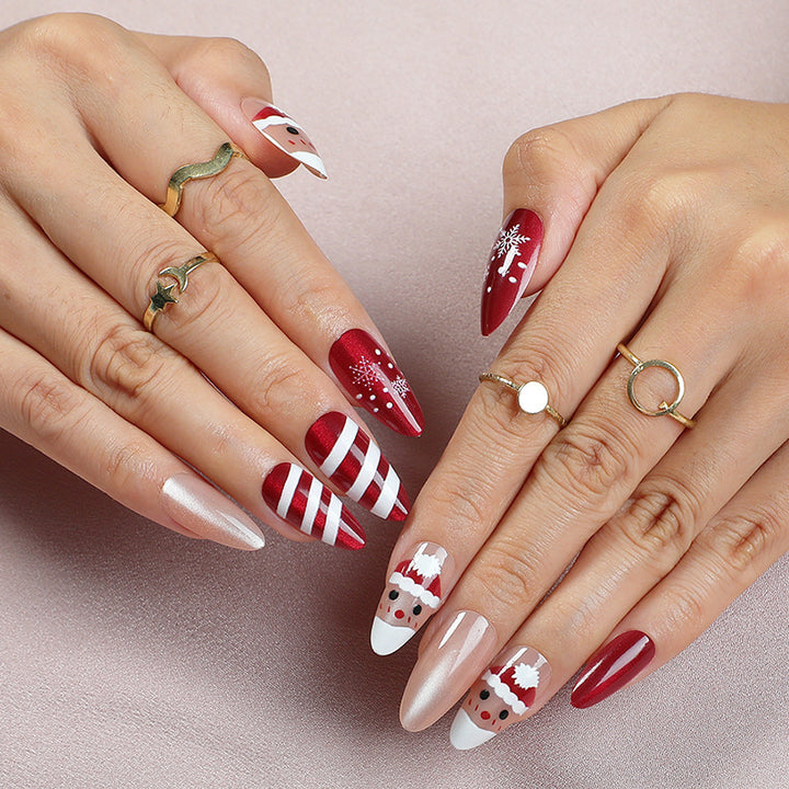 Artificial nails with festive Christmas design Kalsten