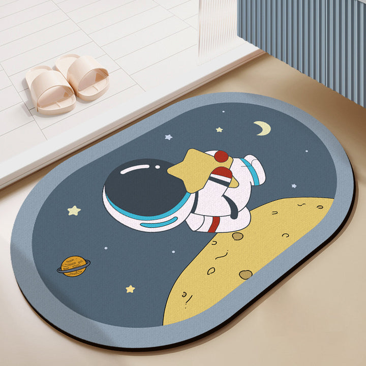 Cute Cartoon Bear-Themed Bath Mat
