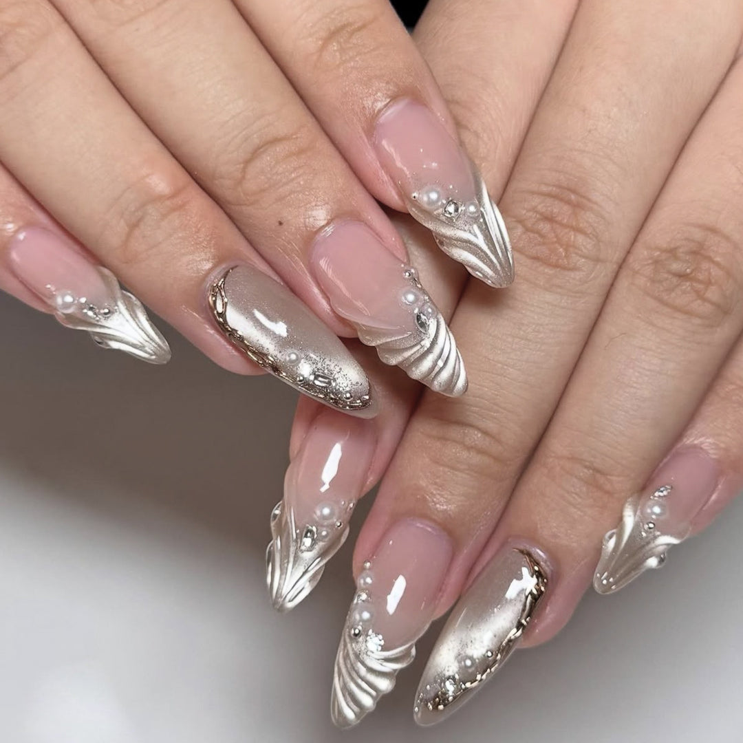 Elegant 3D Gel Nail Art Extensions Kalsten