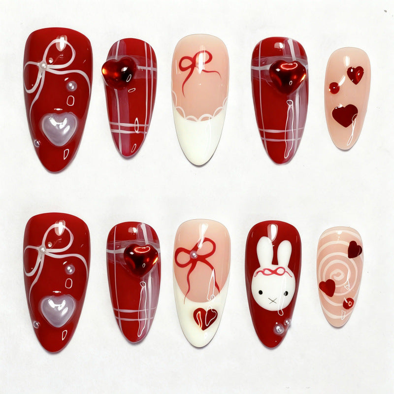 Romantic Themed Press-On Nail Art