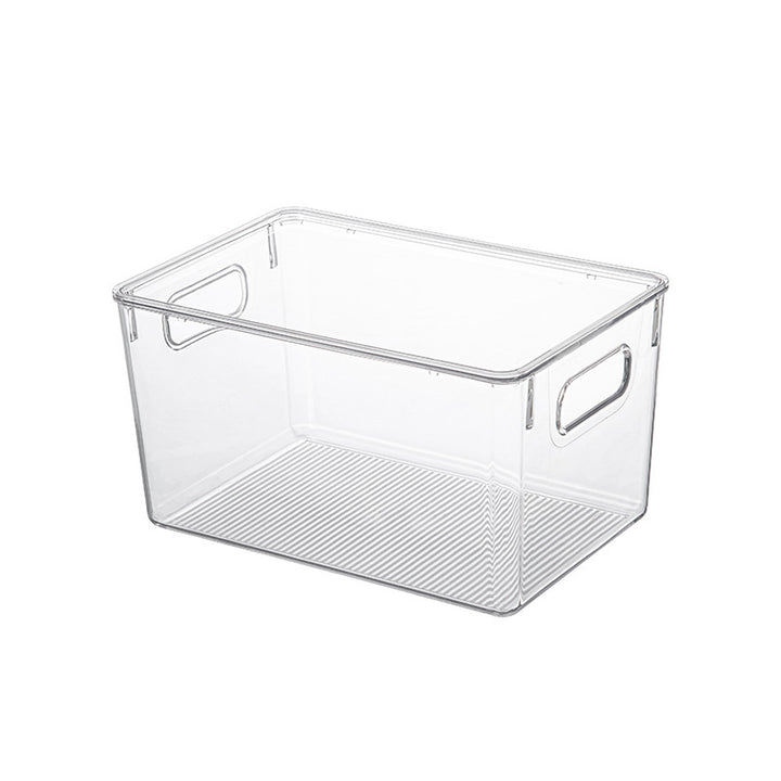 Flat transparent acrylic storage lid with sealing lip and elevated stand feet