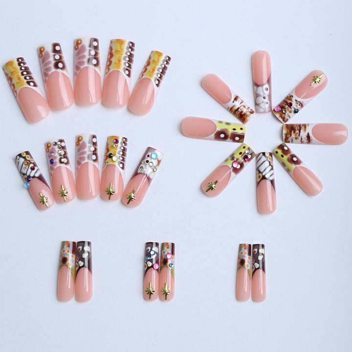 Stylish artificial nails with sparkling accents Kalsten