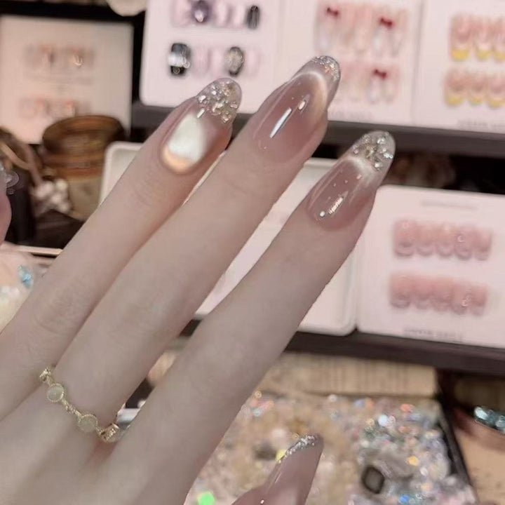 Elegant Nail Art Extensions with Pearl Accents Kalsten