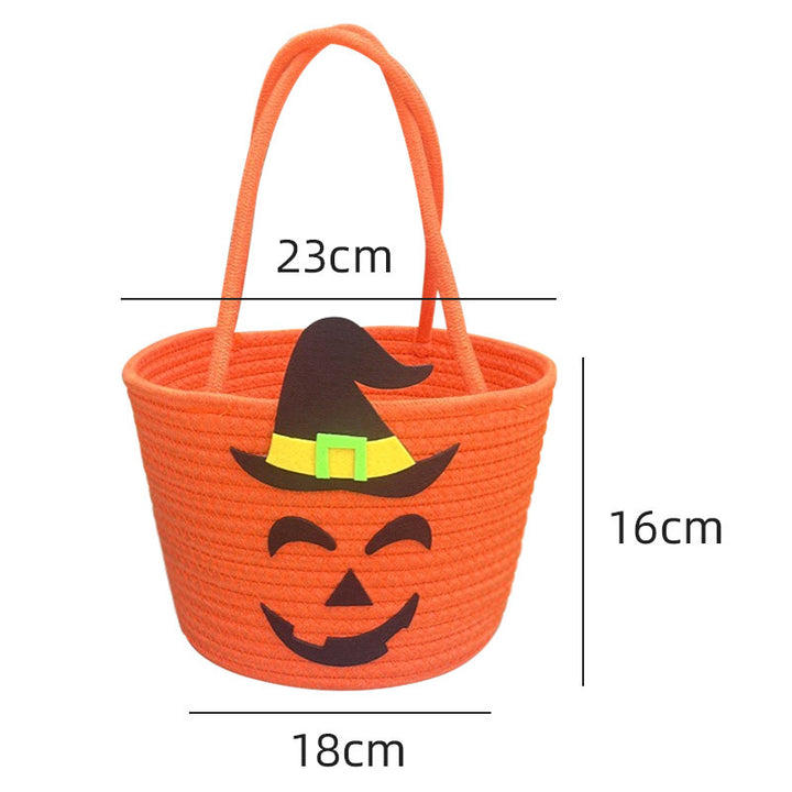 Women Halloween Basket with Wizard Hat Motif Kalsten