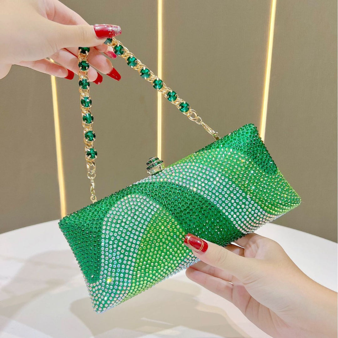 Rhinestone-Embossed Evening Handbag