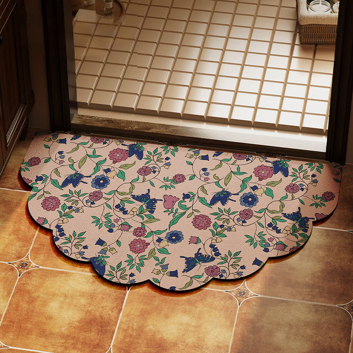Decorative Floral Area Mat for Indoor Spaces