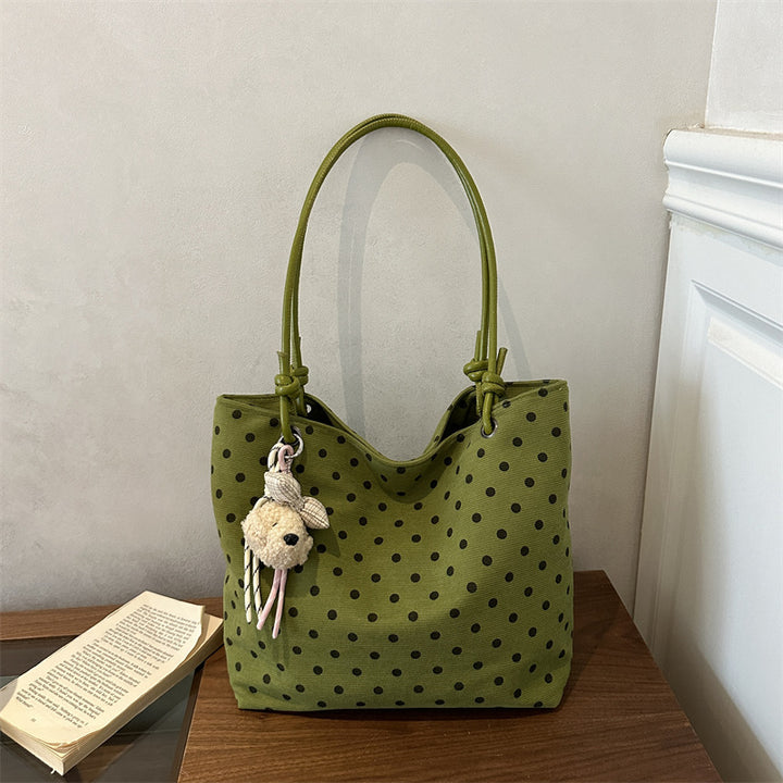 Playful Polka Dot Fabric Tote Bag