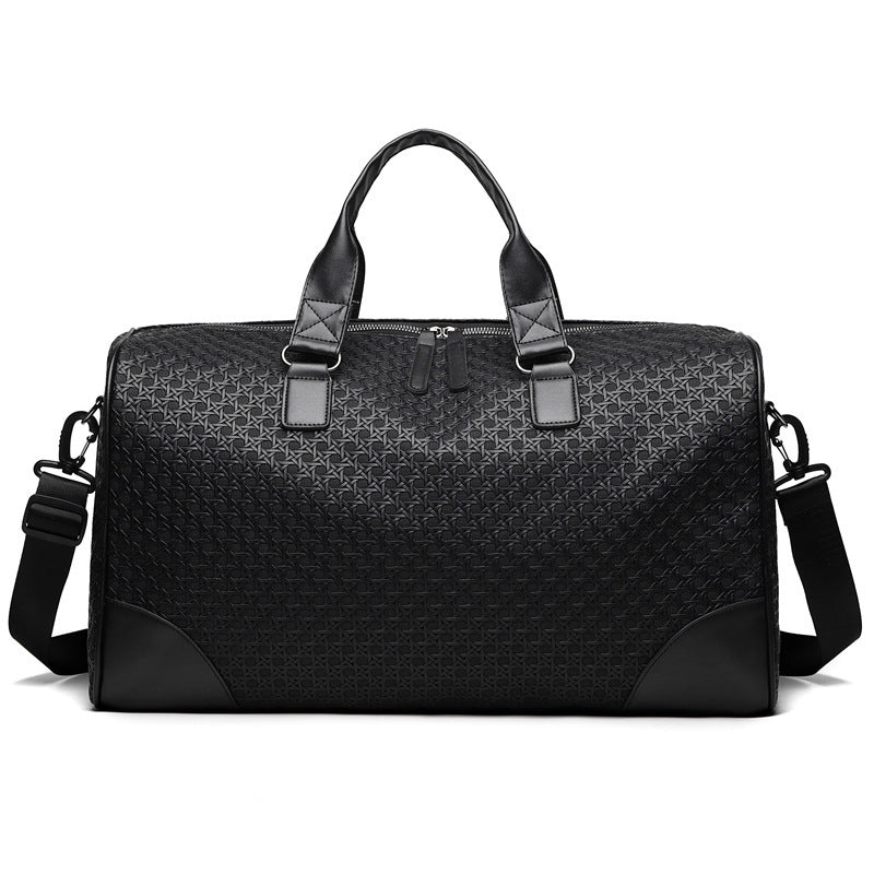 Luxury Woven Leather Weekend Duffle Bag Kalsten