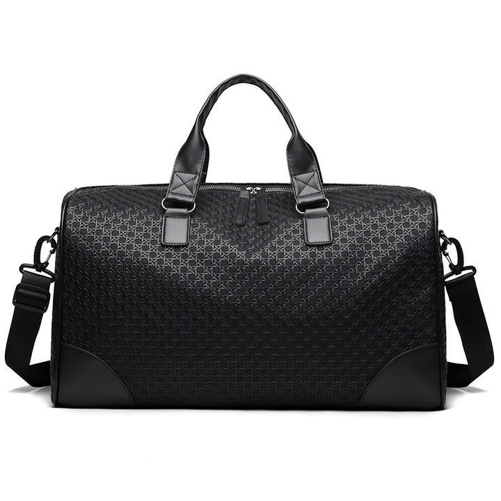 Luxury Woven Leather Weekend Duffle Bag Kalsten