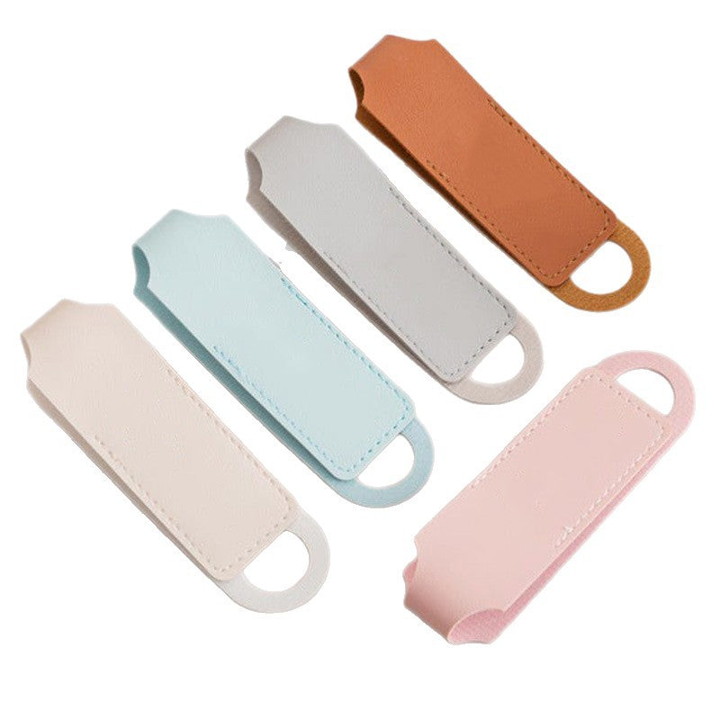 slim leather AirTag key tag protective case with keyring loop Kalsten