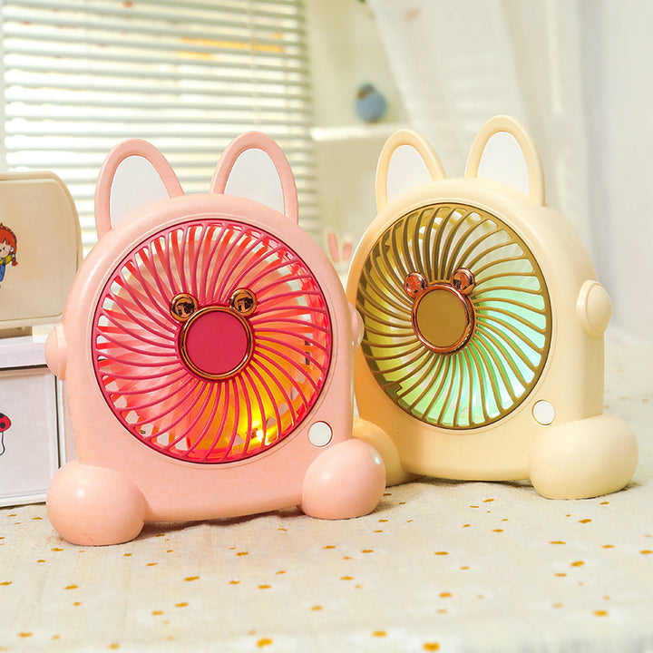 Unisex portable table fan in cute animal design with USB connection and rechargeable battery Kalsten