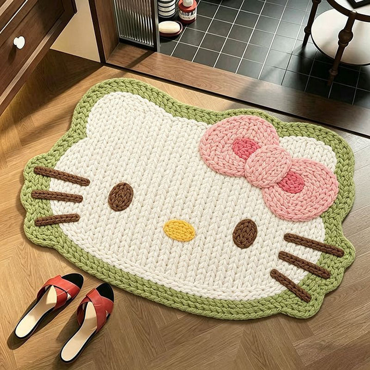 Bear-Shaped Plush Bathroom Mat