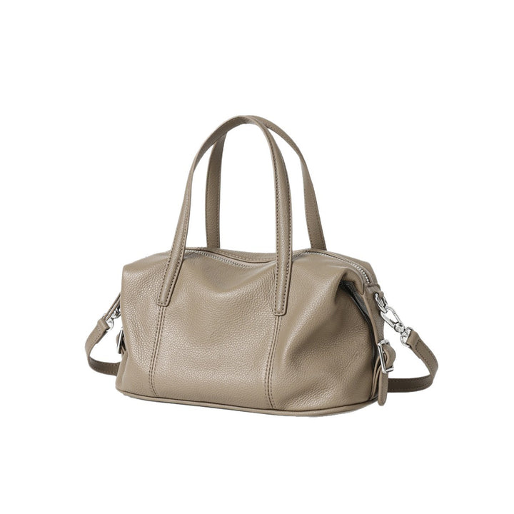 Structured Barrel Top-Handle Satchel with Removable Crossbody Strap