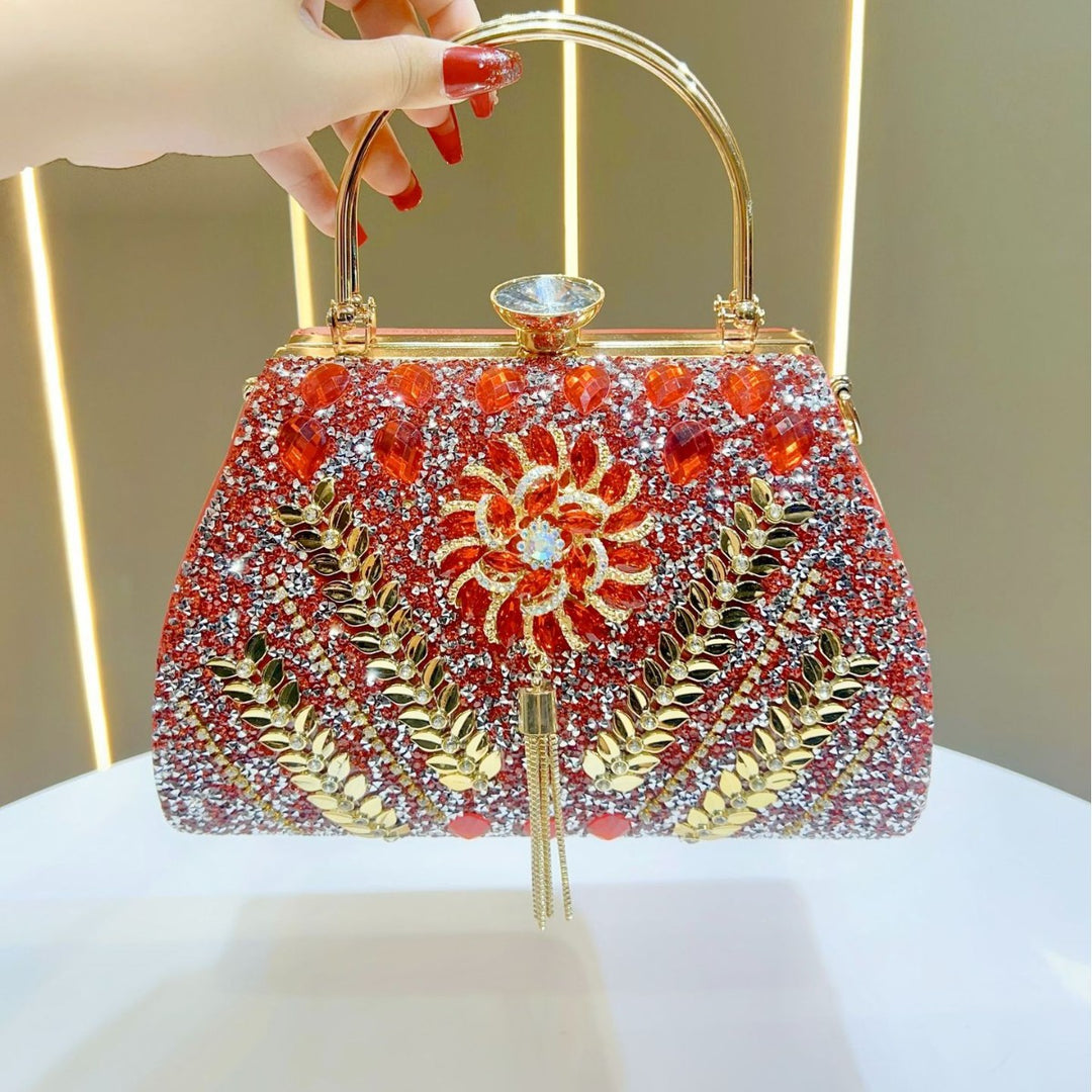 Embellished Floral Evening Handbag