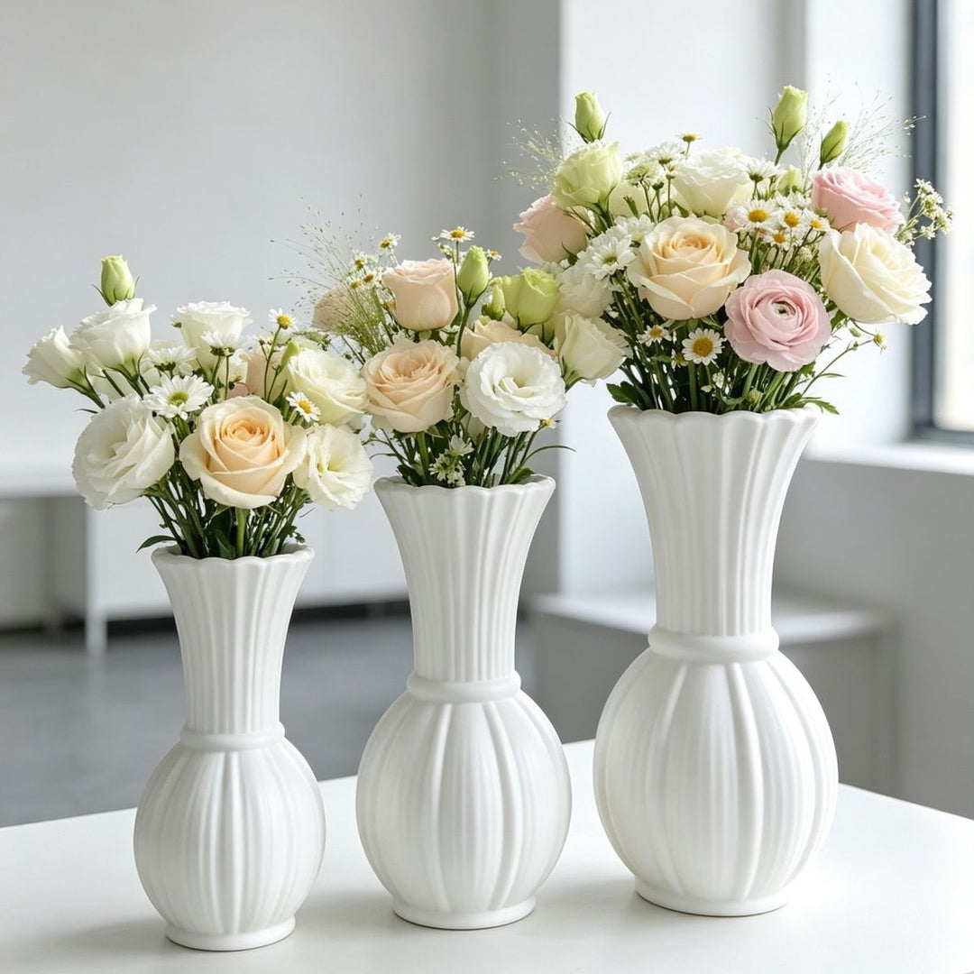 Elegant Ribbed Flower Vase Kalsten