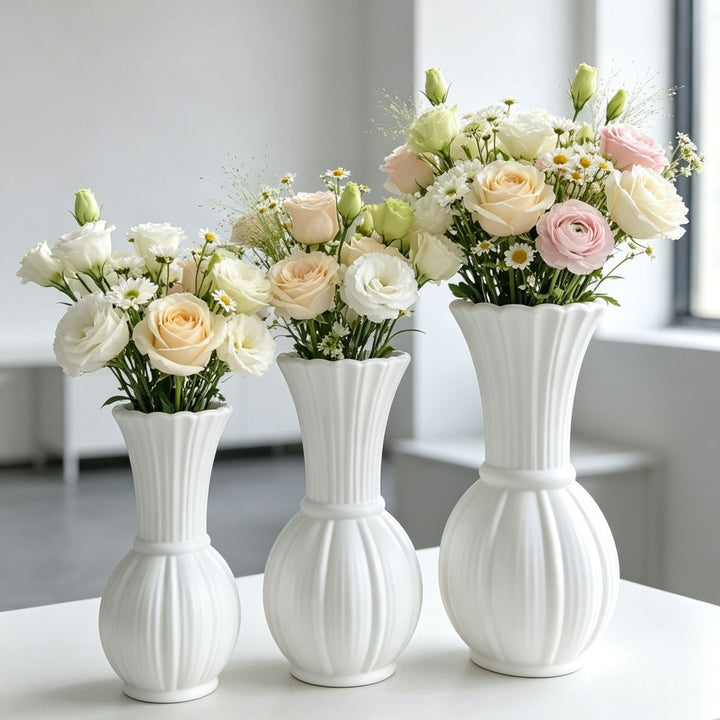 Elegant Ribbed Flower Vase Kalsten