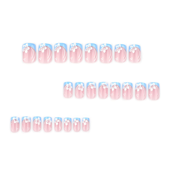 Artistic Nail Art with Floral Design and Elegant French Tip Finish Kalsten
