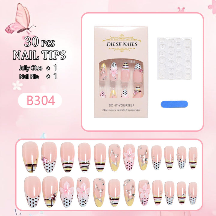 DIY Nail Art Set with Colorful Designs and Natural Accents Kalsten