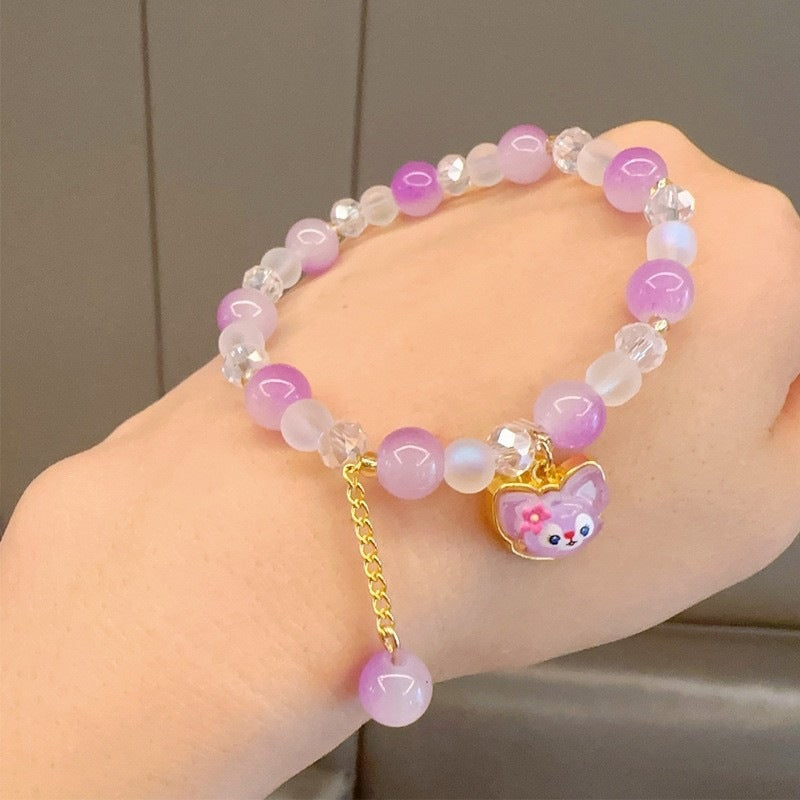 Playful bracelet with colorful glass beads and pendant Kalsten