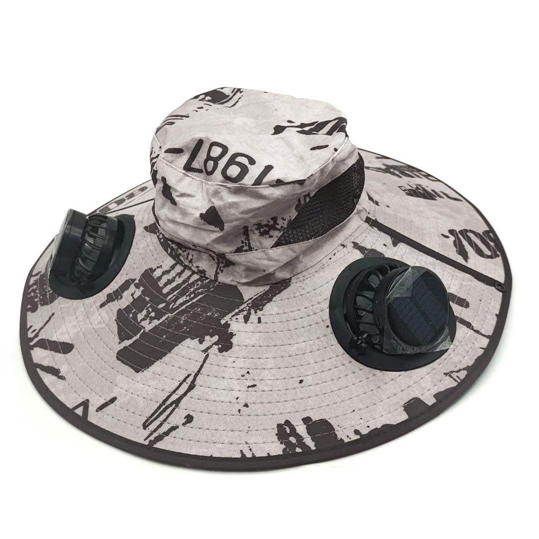 Sunscreen hat with dual USB fans, breathable mesh and adjustable chin strap Kalsten