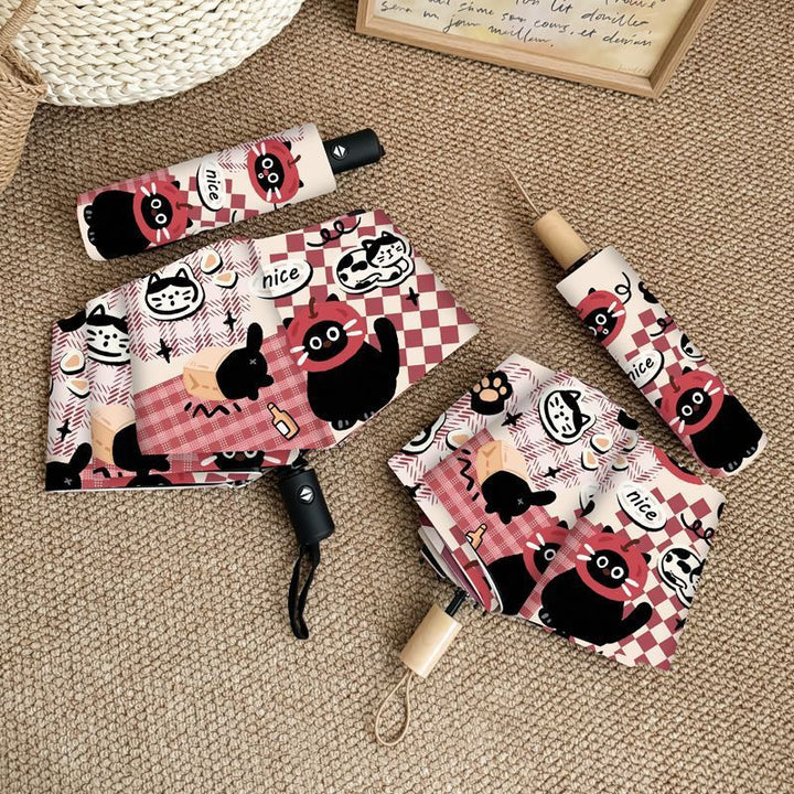 Ladies Foldable Umbrella with Cute Animal Motifs Kalsten