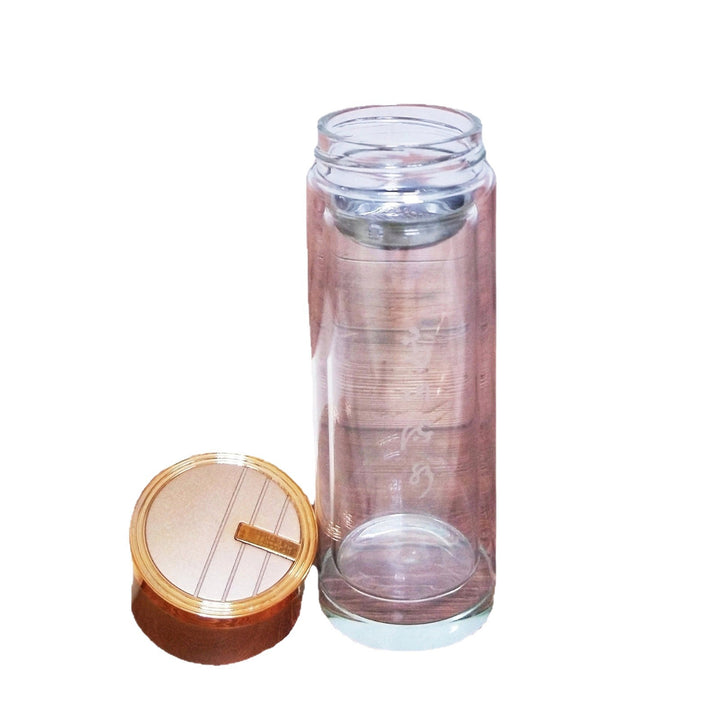 Women High-Quality Tea Glass Bottle with Integrated Stainless Steel Strainer Kalsten
