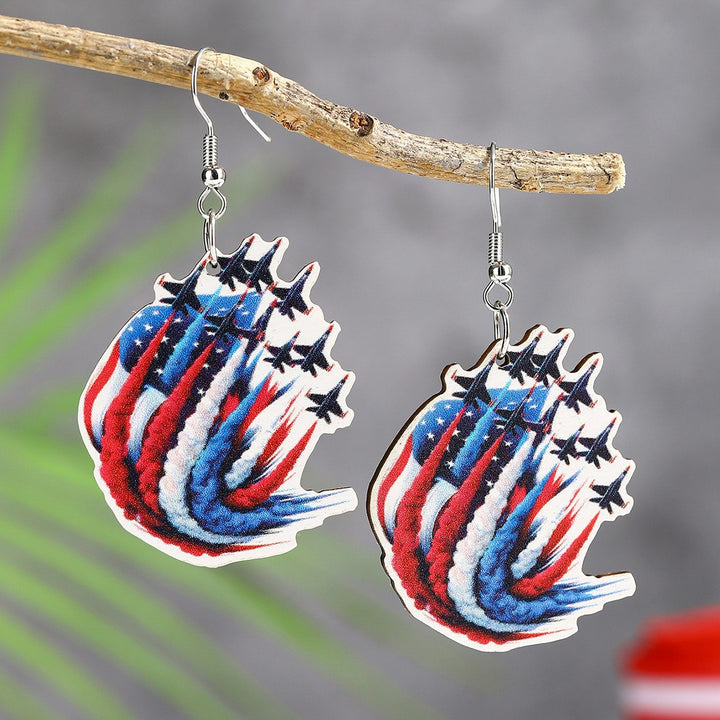 Women's eye-catching statement earrings can shape with flag motif Kalsten