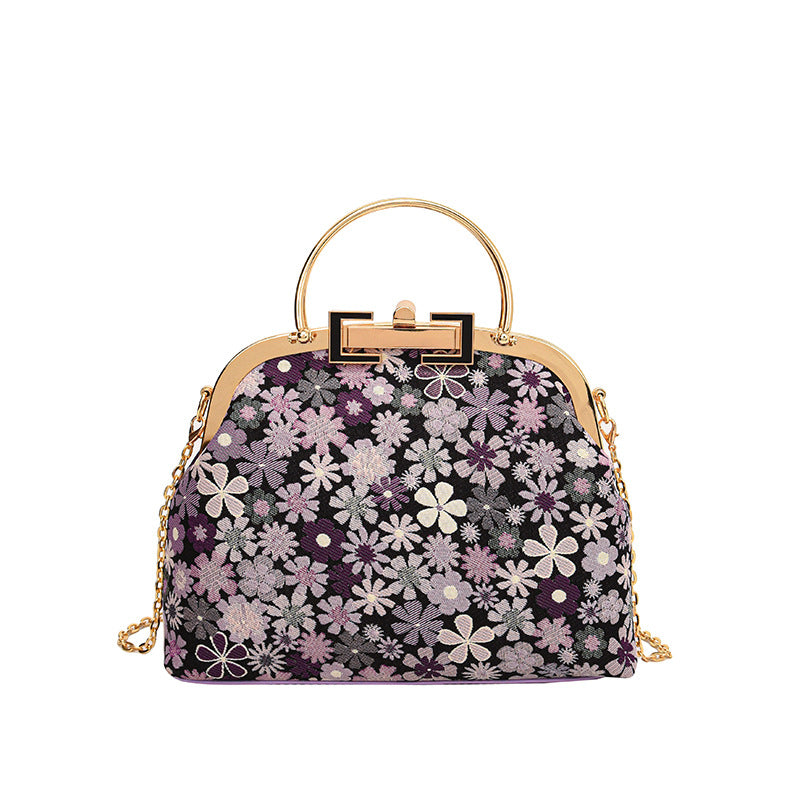 Floral Embroidered Evening Handbag