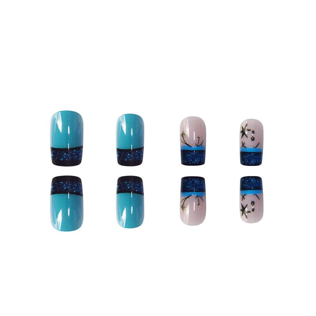 Decorative Glittery Star-Accented Press-On Nail Set Kalsten