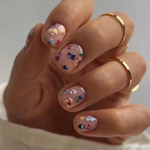 Artistic Floral Nail Art Extensions Kalsten