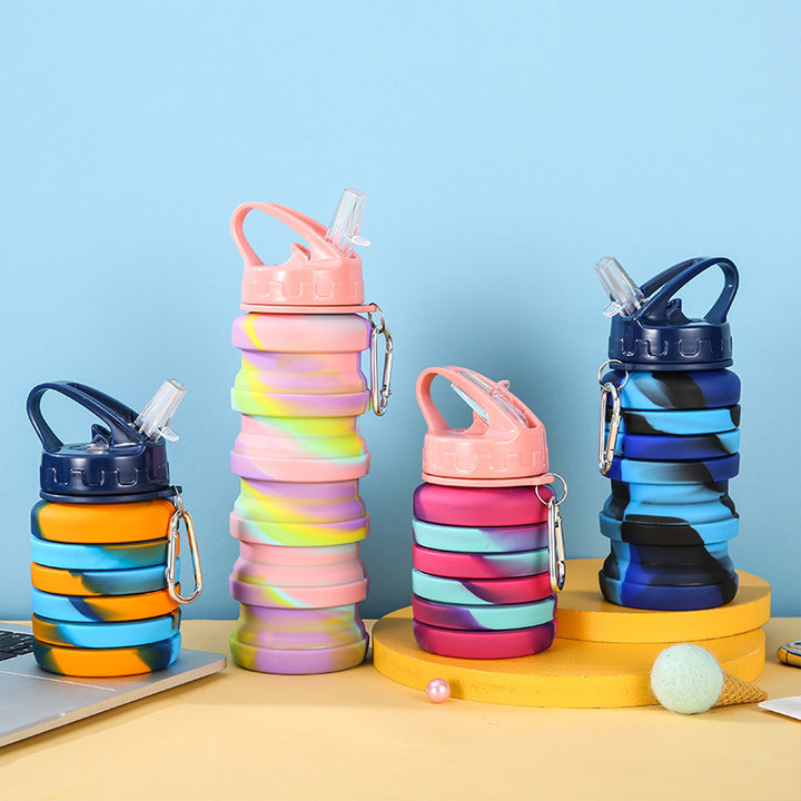 Unisex Collapsible Sports Water Bottle with Carabiner Kalsten