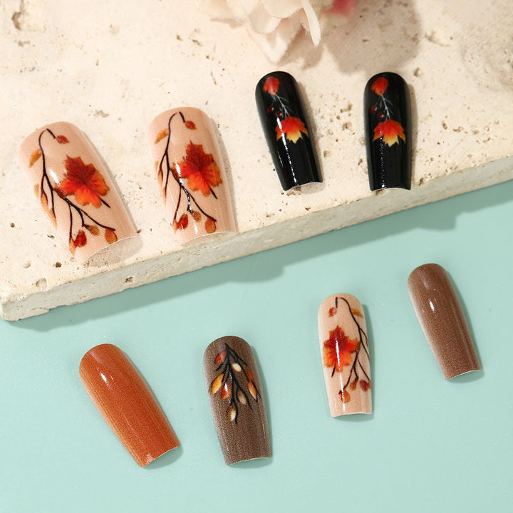 Artificial Nails Set with Seasonal Flower Designs Kalsten