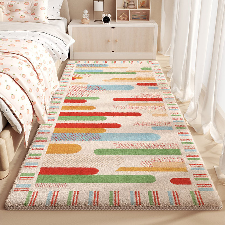 Cozy Gingham-Pattern Area Rug for Home Decor